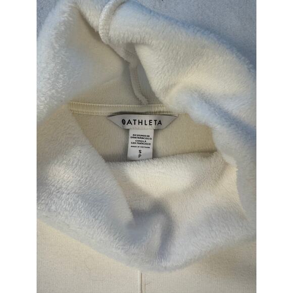 Athleta White Cozy Karma Mock Funnelneck Fleece Lined Sweatshirt Sweater S M - Picture 6 of 9